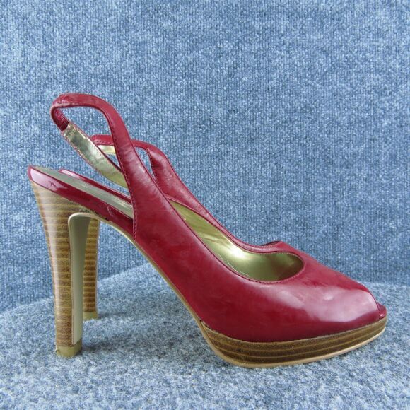 Jessica Simpson Aimee Women Slingback Heel Shoes Size 7.5 Red Patent Leather - Picture 4 of 9